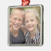 Erstellen Sie Ihr eigenes Foto Premium Square Orna Ornament Aus Metall (Links)