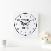 Erstellen Sie Ihr eigenes Foto Quadratische Wanduhr (Zuhause)