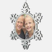 Erstellen Sie Ihr eigenes Foto Schneeflocken Zinn-Ornament (Rechts)