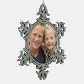 Erstellen Sie Ihr eigenes Foto Schneeflocken Zinn-Ornament (Links)