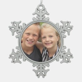 Erstellen Sie Ihr eigenes Foto Schneeflocken Zinn-Ornament