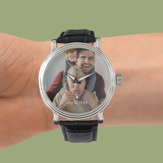 Erstellen Sie Ihr eigenes Foto Text Keepake-Gesche Armbanduhr