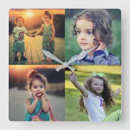 Erstellen Sie Ihr eigenes Foto, um den Inhalt zu s Quadratische Wanduhr