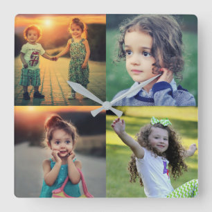 Erstellen Sie Ihr eigenes Foto, um den Inhalt zu s Quadratische Wanduhr