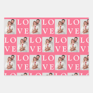 Erstellen Sie Ihr eigenes Foto Valentinstag Gesche Geschenkpapier Set