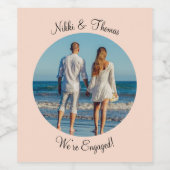 Erstellen Sie Ihr eigenes Foto Verlobung Blush Nam Weinetikett (Einzelnes Label)