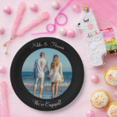 Erstellen Sie Ihr eigenes Foto Verlobung Name Coup Pappteller (Party)