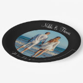 Erstellen Sie Ihr eigenes Foto Verlobung Name Coup Pappteller (Schrägansicht)