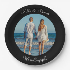Erstellen Sie Ihr eigenes Foto Verlobung Name Coup Pappteller
