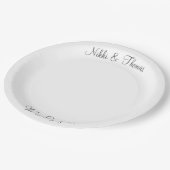 Erstellen Sie Ihr eigenes Foto Verlobung Name Coup Pappteller (Schrägansicht)