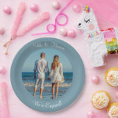 Erstellen Sie Ihr eigenes Foto Verlobung Name Coup Pappteller (Party)