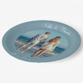 Erstellen Sie Ihr eigenes Foto Verlobung Name Coup Pappteller (Schrägansicht)