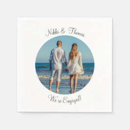 Erstellen Sie Ihr eigenes Foto Verlobung Name Coup Serviette