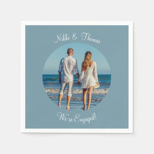 Erstellen Sie Ihr eigenes Foto Verlobung Name Coup Serviette (Vorderseite)