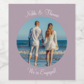 Erstellen Sie Ihr eigenes Foto Verlobung Name Coup Weinetikett (Einzelnes Label)