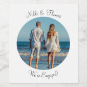 Erstellen Sie Ihr eigenes Foto Verlobung Name Coup Weinetikett (Einzelnes Label)