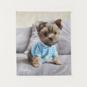 Erstellen Sie Ihr eigenes Foto Vertikal-Monogramm Wandteppich (Vorderseite)