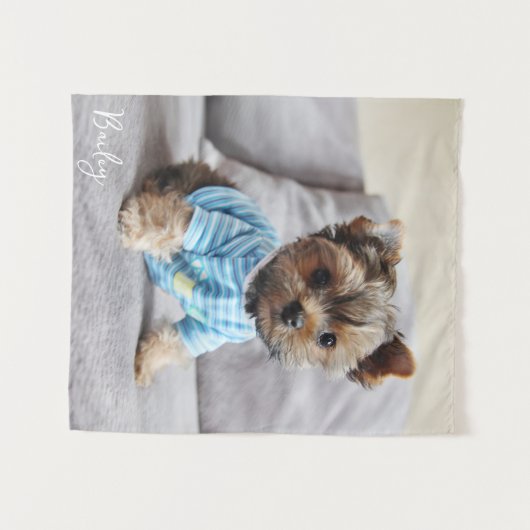 Erstellen Sie Ihr eigenes Foto Vertikal-Monogramm Wandteppich (Vorderseite (Horizontal))