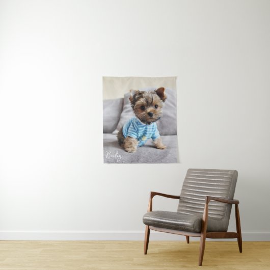 Erstellen Sie Ihr eigenes Foto Vertikal-Monogramm Wandteppich (Beispiel)