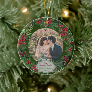 Erstellen Sie Ihr eigenes Foto vom ersten gemeinsa Keramik Ornament