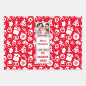 Erstellen Sie Ihr eigenes Foto Weihnachtsmuster Geschenkpapier Set (Vorderseite)