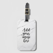 Erstellen Sie Ihr eigenes Foto Weißes Marmor Gepäc Gepäckanhänger (Vorderseite Vertikal)