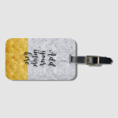 Erstellen Sie Ihr eigenes Foto Weißmarmor Gold Gepäckanhänger (Vorderseite (Horizontal))