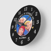 Erstellen Sie Ihr eigenes Foto Zitat schwarz Runde Wanduhr (Winkel)