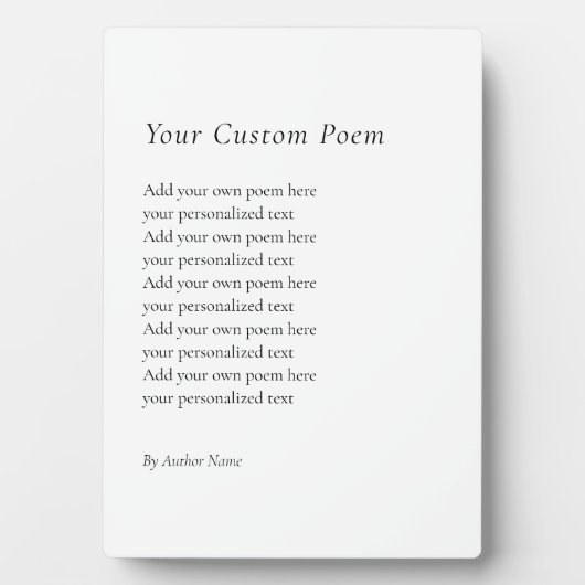 Erstellen Sie Ihr eigenes Gedicht Fotoplatte (Vorderseite)