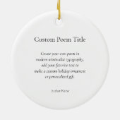 Erstellen Sie Ihr eigenes Gedicht Keramik Ornament (Hinten)