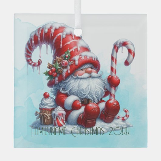 Erstellen Sie Ihr eigenes gemütliches Peppermint W Ornament Aus Glas (Vorderseite)