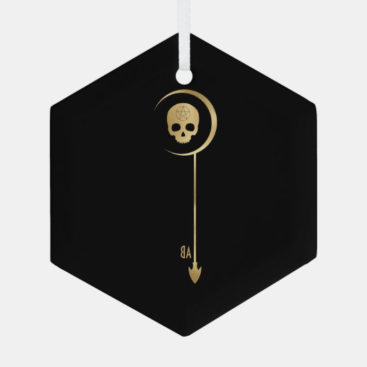 Erstellen Sie Ihr eigenes Gold Arcane Death Tarot Ornament Aus Glas (Rückseite)