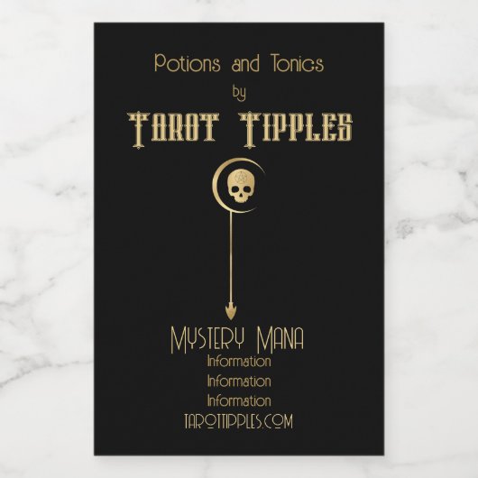 Erstellen Sie Ihr eigenes Gold Arcane Death Tarot Weinetikett (Einzelnes Label)