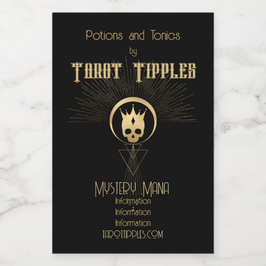 Erstellen Sie Ihr eigenes Gold Arcane Emporer Taro Weinetikett (Einzelnes Label)