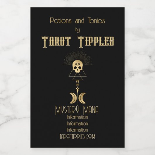 Erstellen Sie Ihr eigenes Gold Arcane Magician Tar Weinetikett (Einzelnes Label)