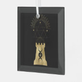Erstellen Sie Ihr eigenes Gold Arcane Moon Tower T Ornament Aus Glas (Vorderseite links)