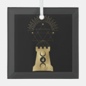 Erstellen Sie Ihr eigenes Gold Arcane Moon Tower T Ornament Aus Glas (Vorderseite)