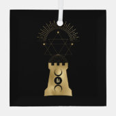 Erstellen Sie Ihr eigenes Gold Arcane Moon Tower T Ornament Aus Glas (Rückseite)