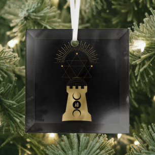 Erstellen Sie Ihr eigenes Gold Arcane Moon Tower T Ornament Aus Glas
