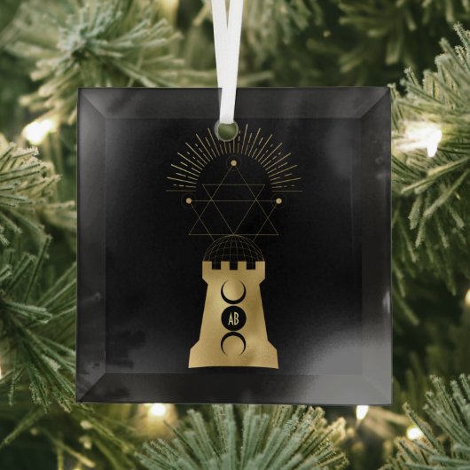 Erstellen Sie Ihr eigenes Gold Arcane Moon Tower T Ornament Aus Glas (Insitu)