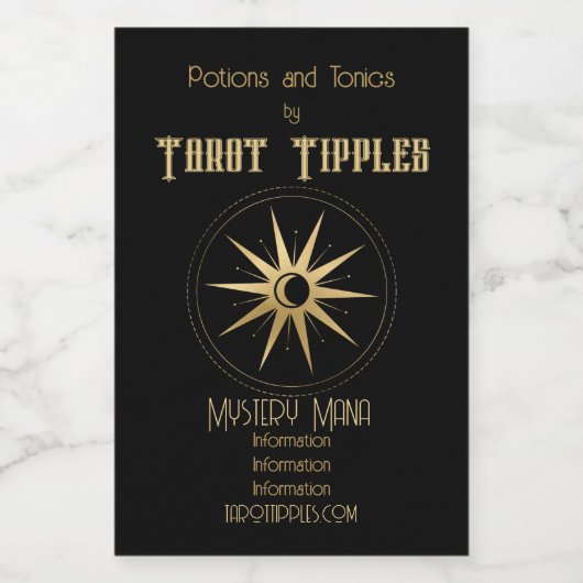 Erstellen Sie Ihr eigenes Gold Arcane Star Tarot Weinetikett (Einzelnes Label)