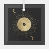 Erstellen Sie Ihr eigenes Gold Arcane Sun Tarot Ornament Aus Glas (Vorderseite)