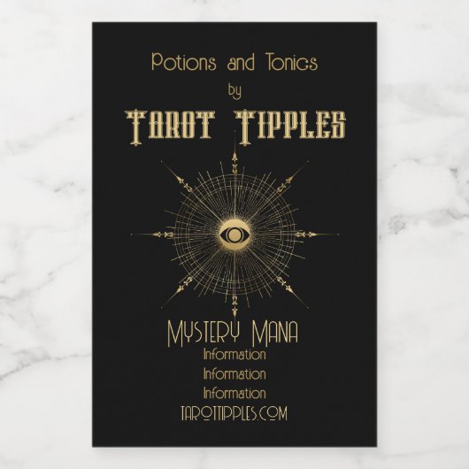 Erstellen Sie Ihr eigenes Gold Arcane Wheel Tarot Weinetikett (Einzelnes Label)