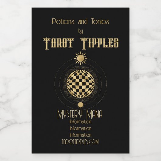 Erstellen Sie Ihr eigenes Gold Arcane World Tarot Weinetikett (Einzelnes Label)