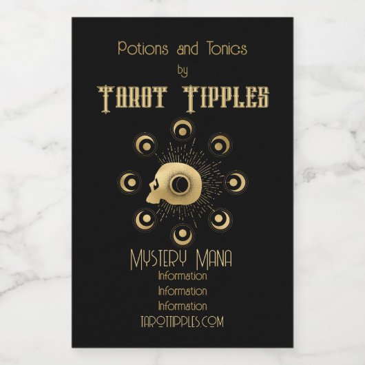 Erstellen Sie Ihr eigenes Gold Arcanstärke Tarot Weinetikett (Einzelnes Label)