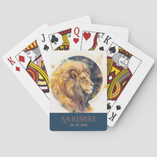 Erstellen Sie Ihr eigenes Gold & Blue Leo Zodiac Spielkarten