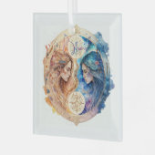 Erstellen Sie Ihr eigenes Gold & Blue Mystical Zod Ornament Aus Glas (Vorderseite links)