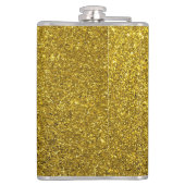 Erstellen Sie Ihr eigenes Gold Glitzer Monogramm Flachmann (Rückseite)
