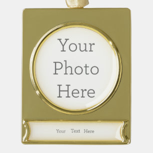 Erstellen Sie Ihr eigenes Gold Tone Banner Ornamen Banner-Ornament Gold