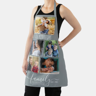 Erstellen Sie Ihr eigenes graues 5-Foto-Familien-Z Schürze